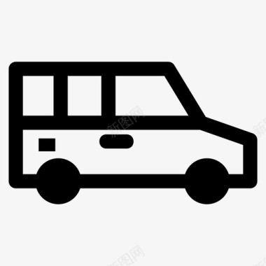 公共标识红公共汽车汽车乘客图标