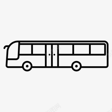 公共标识红公共汽车交通工具旅行车图标