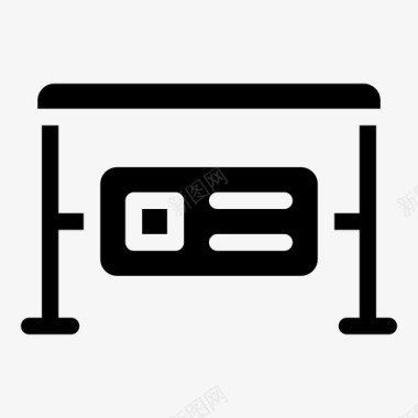 汽车站填充公共汽车站广告长凳图标