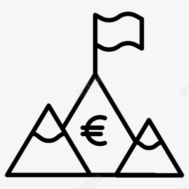 火焰欧元图标成就欧元旗帜图标