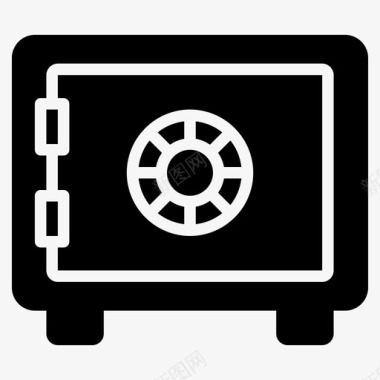 金融图标线性保险箱存款锁图标