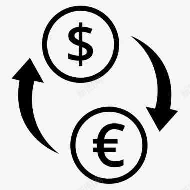 金融图标线性货币兑换硬币兑换图标