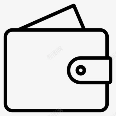 金融图标线性钱包现金钱图标