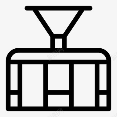 公共标识红有轨电车汽车公共交通图标