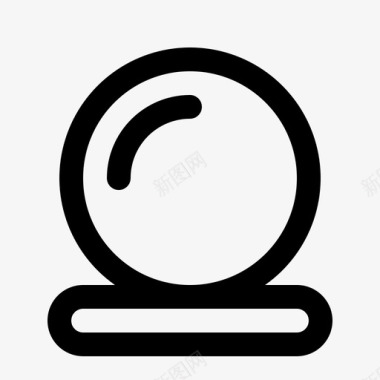 单纯水晶球图标魔法水晶球魔法轮廓图标