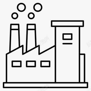 制造工厂建筑工业图标