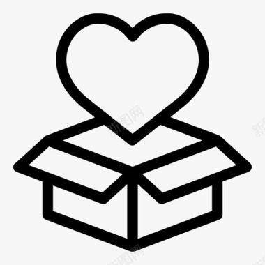 捐款捐赠捐赠礼盒包装盒图标