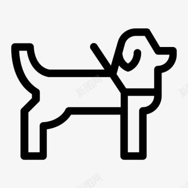 导盲犬动物盲人图标