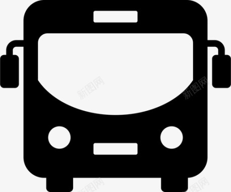 公共标识红公共汽车交通工具旅行图标