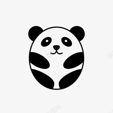 熊猫熊猫动物竹子图标