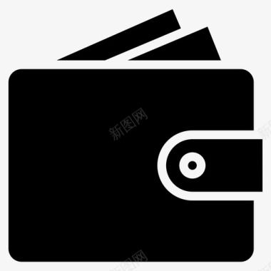 金融图标线性钱包现金钱图标