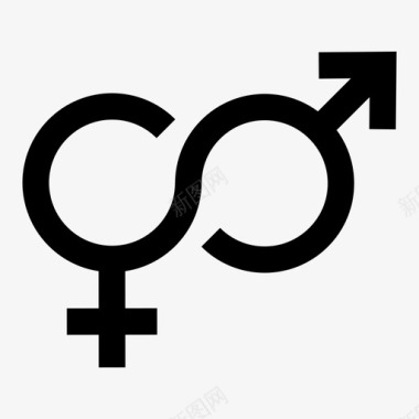 异性性别流动性异性恋包容性图标