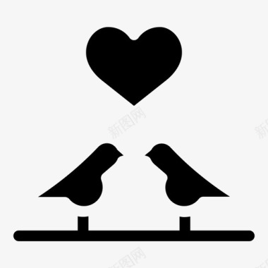 鸟鸽子婚礼图标