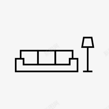 室内灯具模型客厅沙发沙发室内图标