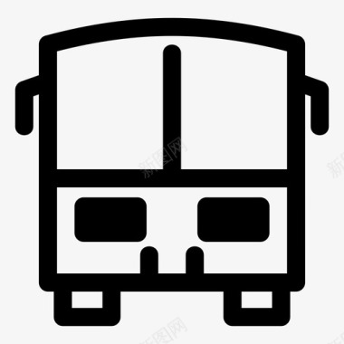 公共标识红公共汽车汽车乘客图标