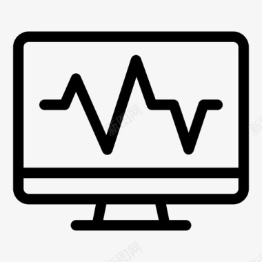 心电图监控系统心电图电脑显示器图标