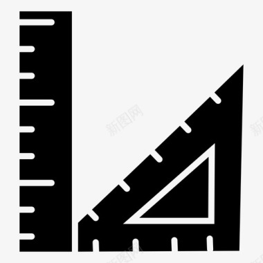 尺子矢量定格绘图教育图标