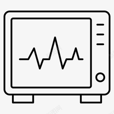 心电图心电图机心脏病学监护图标