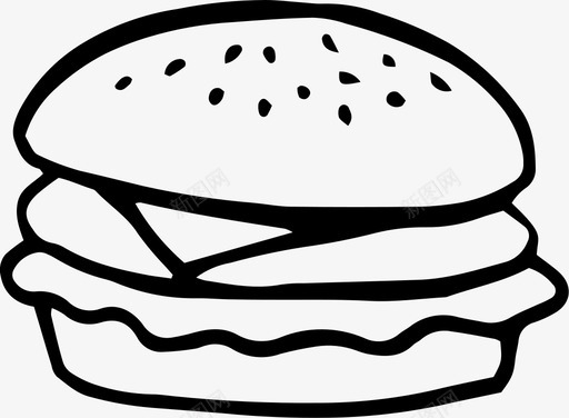 汉堡快餐手绘图标