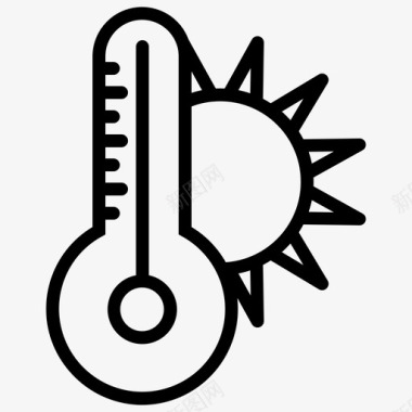 水温温度计温度计天气预报高温图标