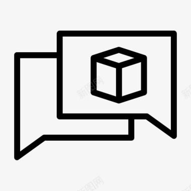 包装盒子样机评论盒子聊天图标