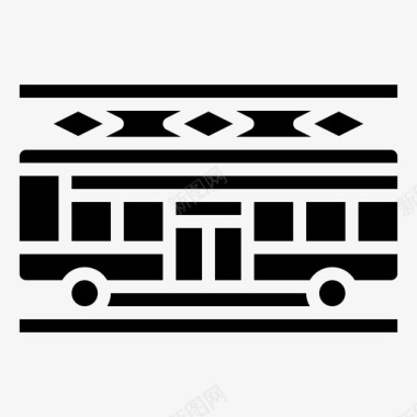 公共标识红有轨电车古董城市图标