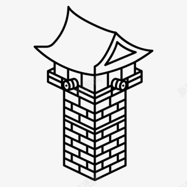 韩国传统塔建筑文化图标