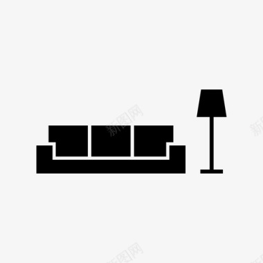 客厅沙发家具灯具图标