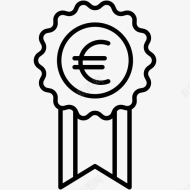 欧元图标奖励银行预算图标