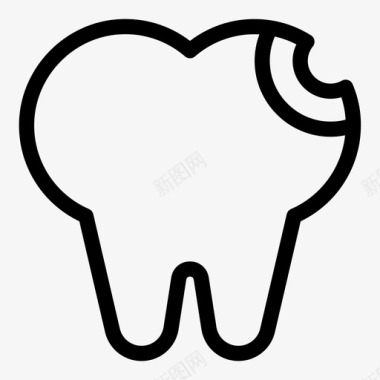 牙齿蛀牙有爱蛀牙龋齿牙医图标