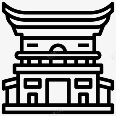 日本军人神道教建筑城市图标