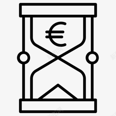 火焰欧元图标时间银行预算图标