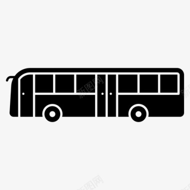 公共标识红公共汽车交通工具旅行车图标