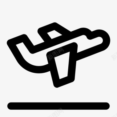 公共标识红机场位置导航图标