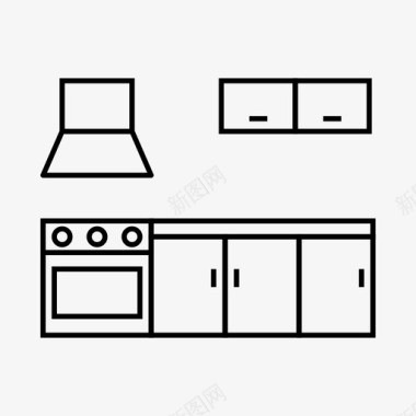cad橱柜厨房橱柜烹饪图标