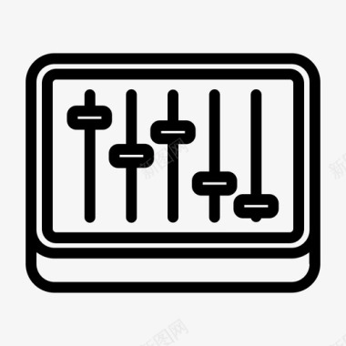 混音器硬件广播线艺术风格图标