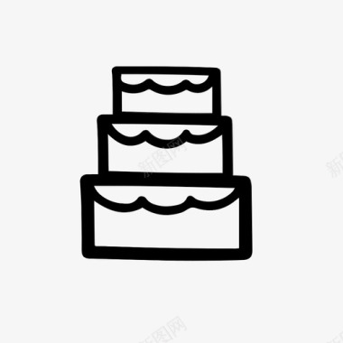 手绘婚礼图片蛋糕甜点三层蛋糕图标