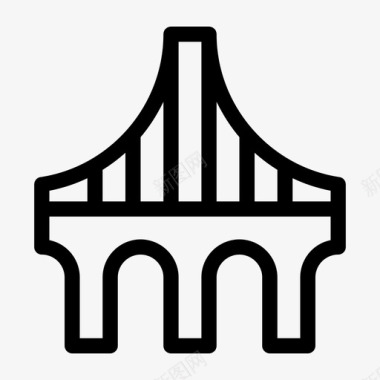 桥梁素材桥梁拱门建筑图标