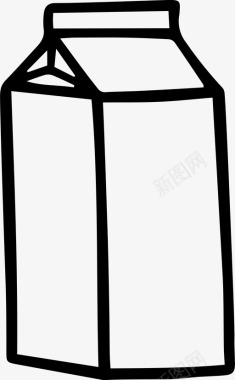 牛奶盒饮料手绘图标