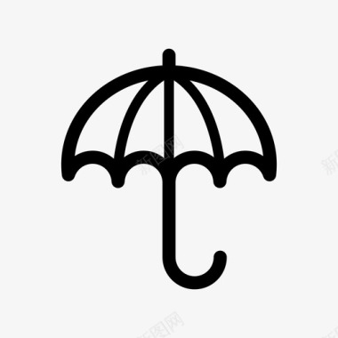 雨水伞气候防护图标