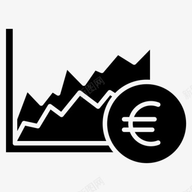 火焰欧元图标图表预算欧元图标