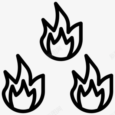 火燃烧元素图标