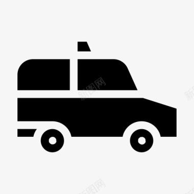 公共标识红出租车汽车公共交通图标