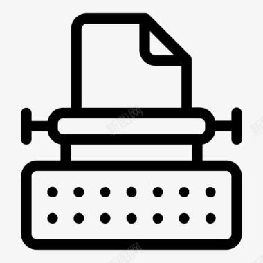 作家的写作工具打字机教育书页图标