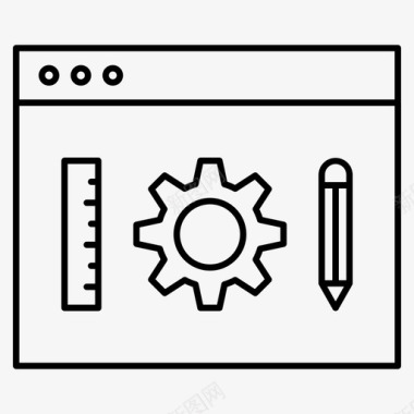 量尺子网页工具浏览器齿轮图标