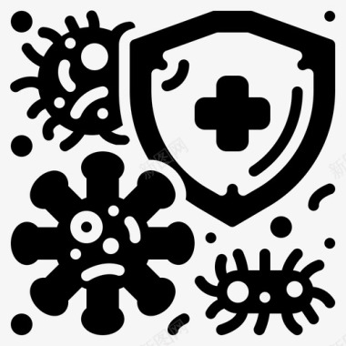 各类细菌病毒防护细菌冠状病毒图标