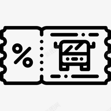 公共标识红公共汽车票折扣交通图标