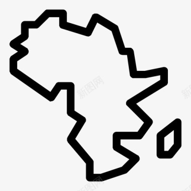 非洲拼图地图非洲大陆地理图标