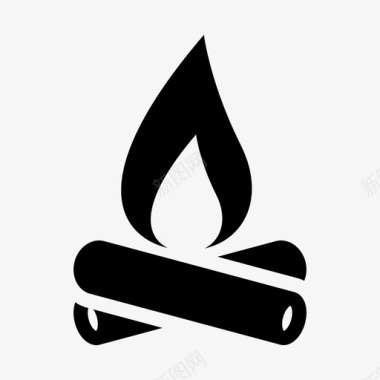 柴火烟熏营火篝火野营图标