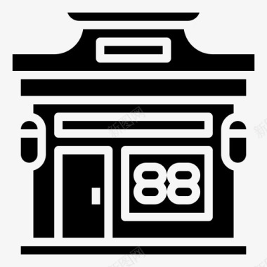 中国商店中国建筑图标